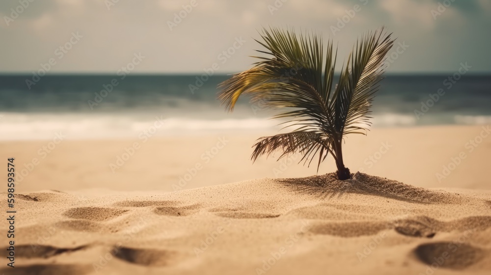 Obraz premium Beach with palm tree