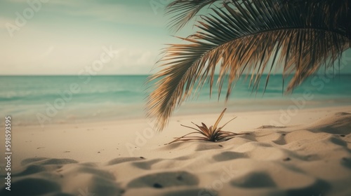 Beach with palm tree