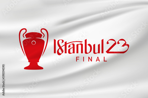 ISTANBUL, TURKEY - APRIL 28, 2023: UEFA Champions League final will take place at Istanbul's Atatürk Olympic Stadium on 10 June 2023.