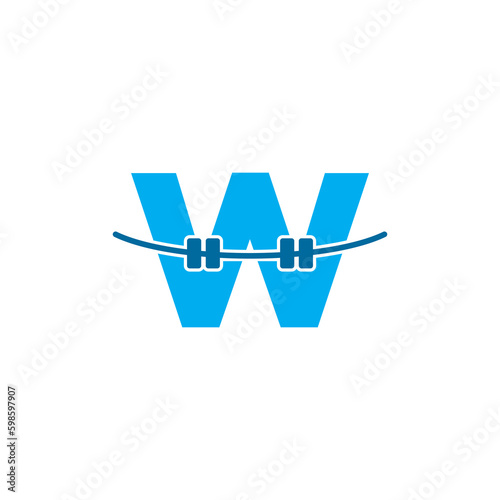Letter W And Bracelet Teeth Logo Design 001