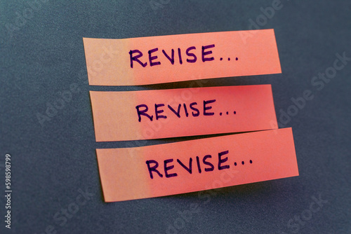 Revision - Revise, revise, revise, as study plan in an isolated background