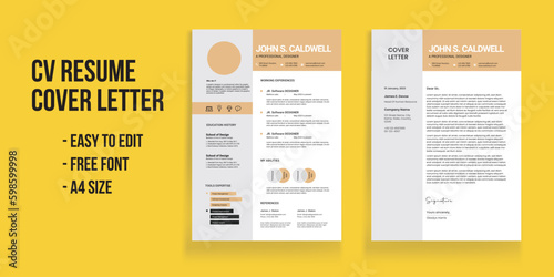 Creative Modern Resume and Cover Letter Layout Cv Resume and Cover Letter