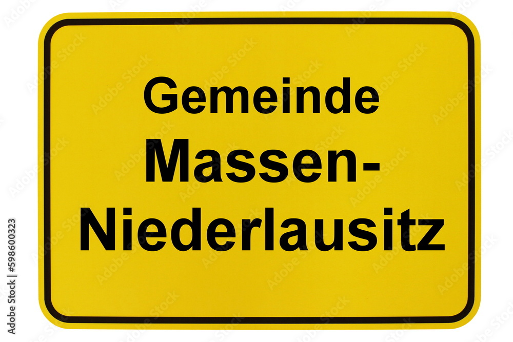 Illustration eines Ortsschildes der Gemeinde Massen-Niederlausitz in Brandenburg