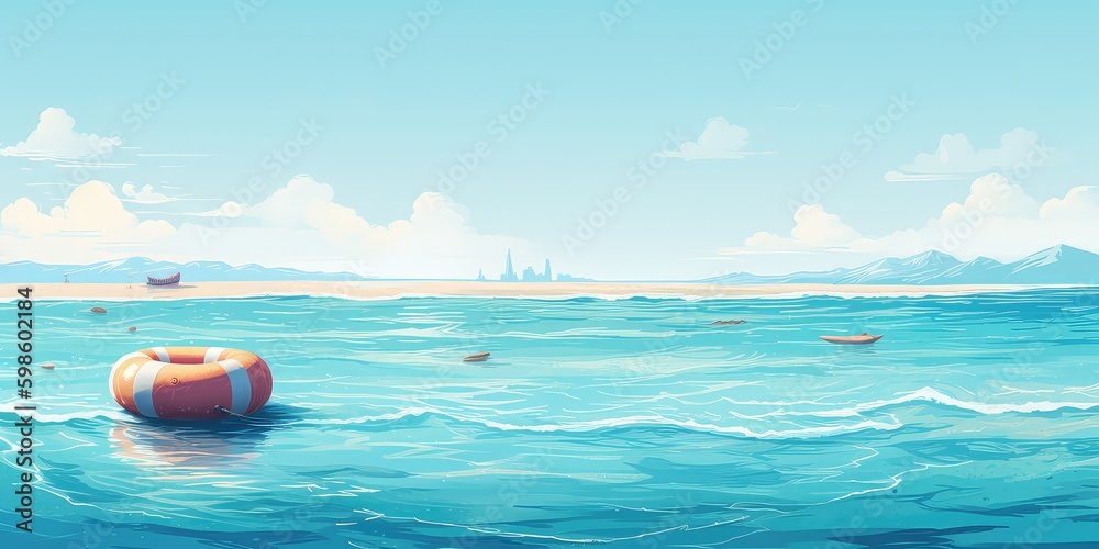 top view beach ocean landscape with generative ai top view beach ocean landscape with generative ai