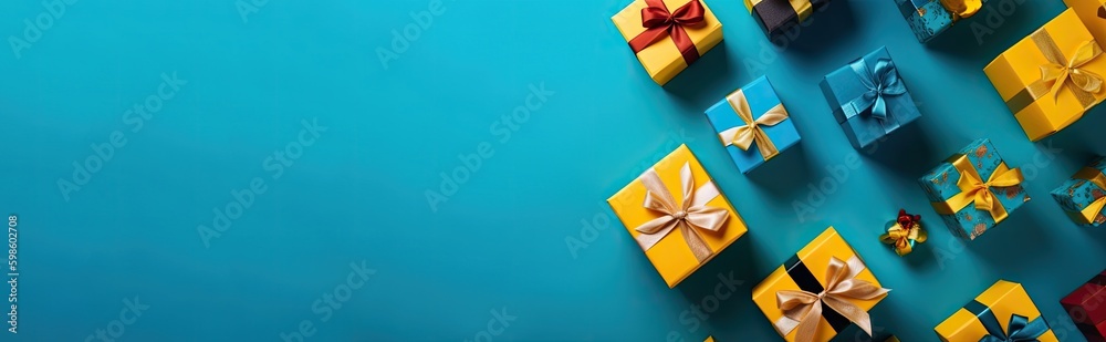 gift boxes banner with generative ai gift boxes banner with generative ai