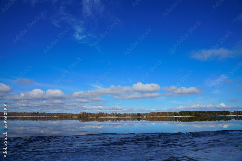 clouds over lake