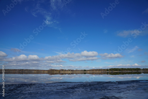 river and clouds