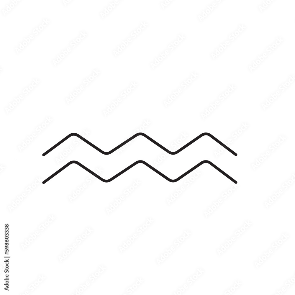 Black Aquarius horoscope sign, symbol, astrological icon on white background. Black Aquarius horoscope sign, symbol, astrological icon on white background.