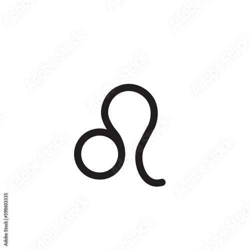 Black Leo horoscope sign, symbol, astrological icon on white background.