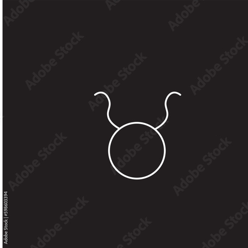 Astrology Taurus symbols signs icons black background taurus