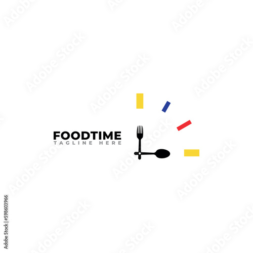 food time logo design template, vector illustration