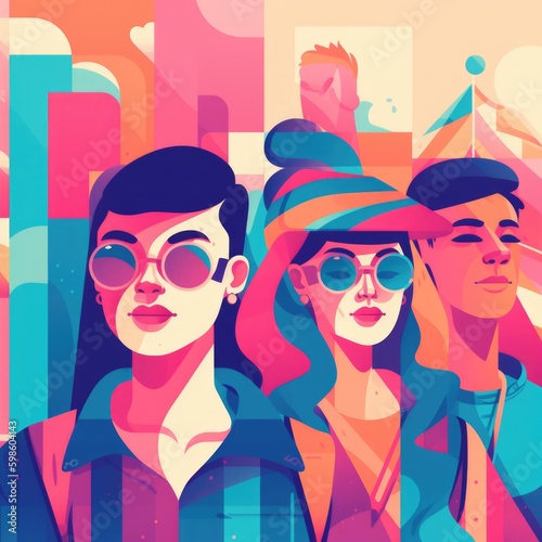 Queer non-binary people manifesting for LGBTQ rights