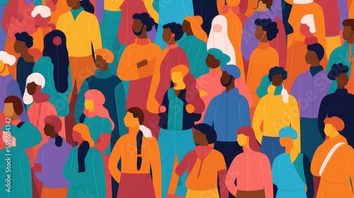 Large multitude of people manifesting for minorities rights