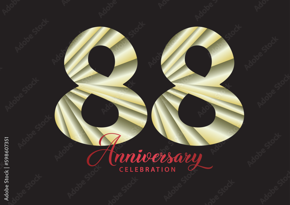 88 year anniversary celebration logotype vector, 88 number design, 88th ...