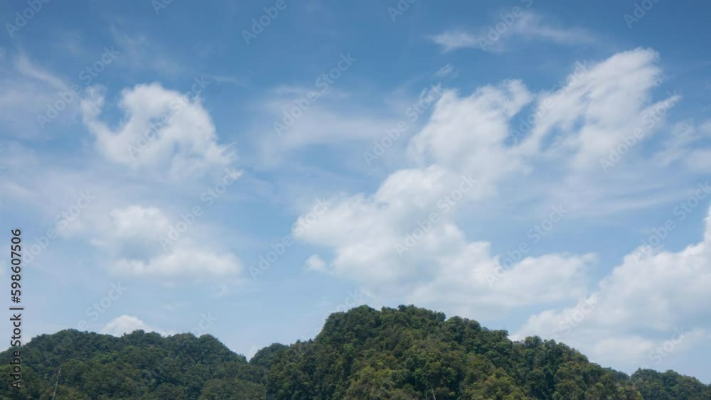 nature landscape background, cloudscape scenery, blue sky clouds and sea in small island in Thailand