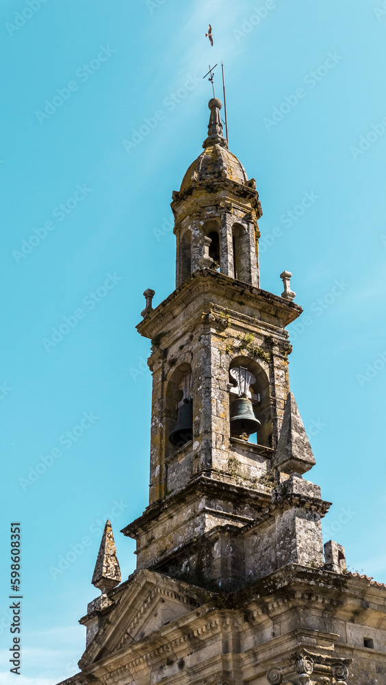 Carnota, Galicia, Spain - April 5, 2023: Santa Comba Church 