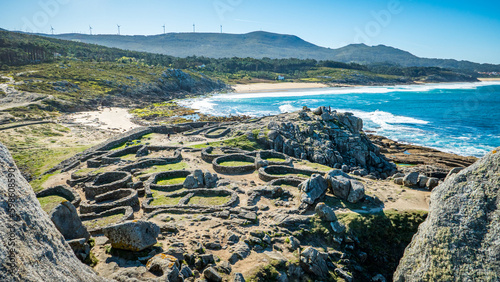 Bild auf Leinwand Porto do Son, Galicia, Spain - April 6, 2023: Castro de Baroña
