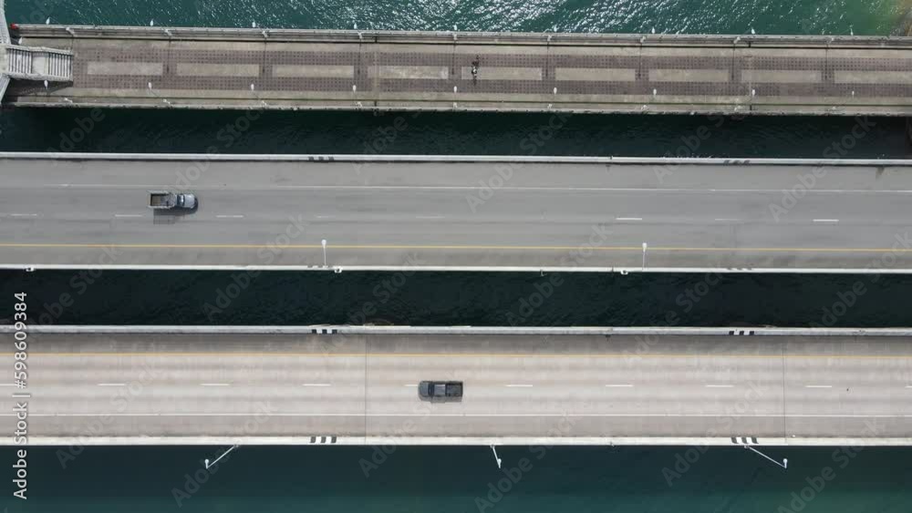The bridge is a between Phang Nga and Phuket island Thailand ,Aerial view of Sarasin bridge road transportation. The bridge is a between Phang Nga and Phuket island Thailand ,Aerial view of Sarasin bridge road transportation.