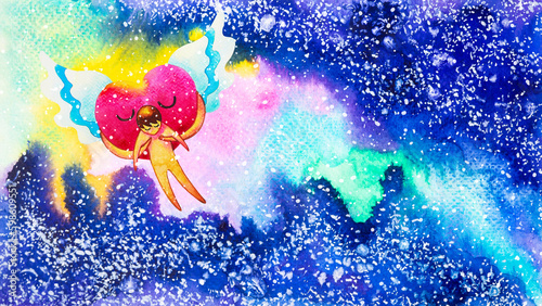 Photography red heart flying across universe abstract mind spiritual mental health helping l