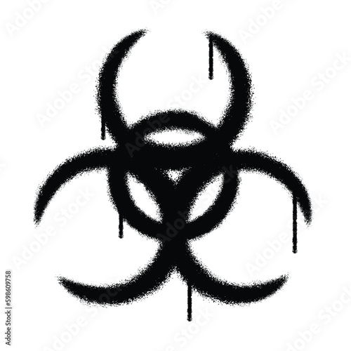 Vector graffiti spray paint biohazard sign isolated vector illustration