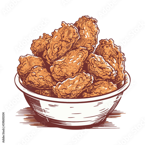 lots of fried chicken in a white bowl