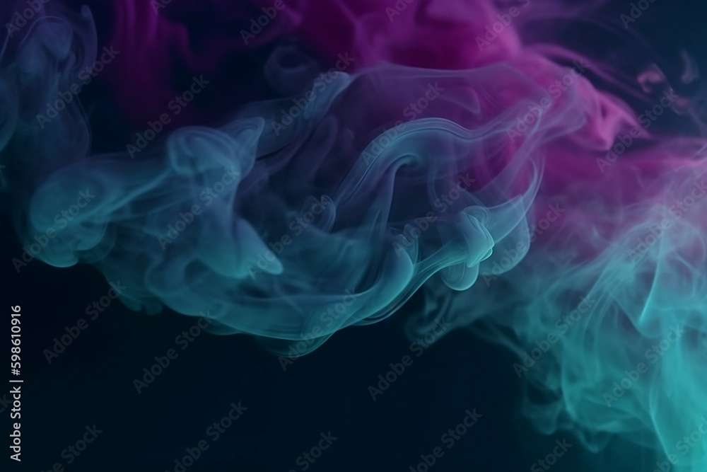 Blue-Purple Glowing Fog Cloud Wave with Free Space
