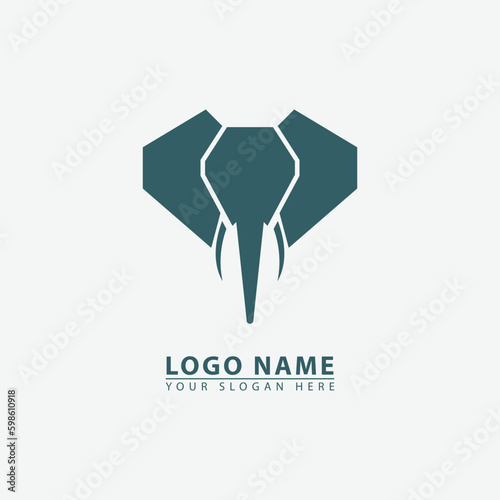 elegant simple elephant logo icon.