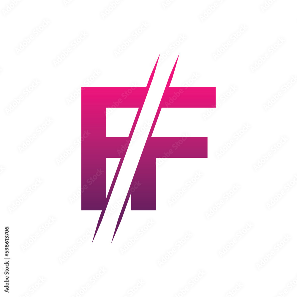 FF letter logo design template elements. FF letter vector logo. FF letter logo design template elements. FF letter vector logo.
