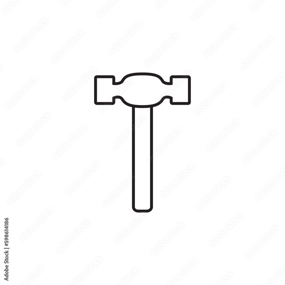 Hammer line icon, logo vector