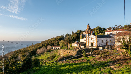Canvastavla Cedeira, Galicia, Spain - April 2, 2023: Parish of Santo Andre de Teixido (San A