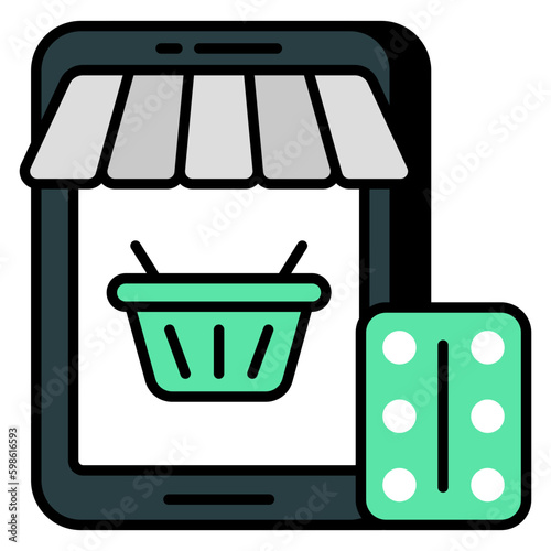 An icon design of mobile pharmacy