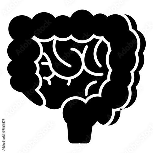 Conceptual solid design icon of small intestine 