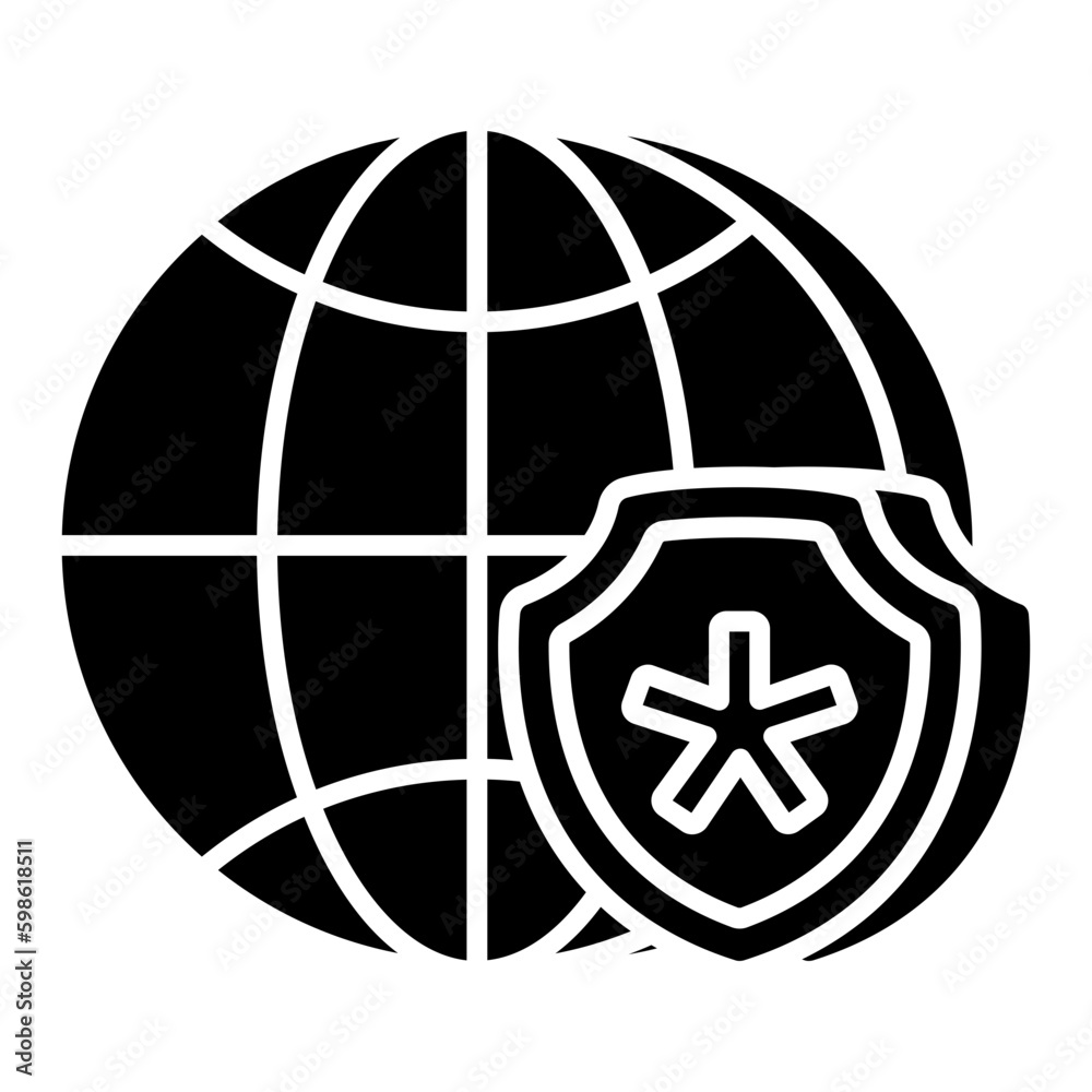 A solid design icon of global medical security A solid design icon of global medical security