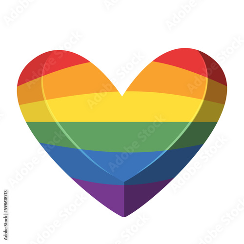 Free Download Lgbt rainbow flag in heart shape. Diversity representation symbol. - GFXLoad