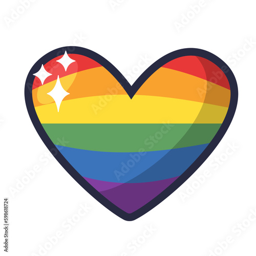 Lgbt pride heart. Rainbow flag love symbol. Diversity and freedom. Flat style vector icon with shadows and sparks. Free Download Lgbt pride heart. Rainbow flag love symbol. Diversity and freedom. Flat style vector icon with shadows and sparks. - GFXLoad