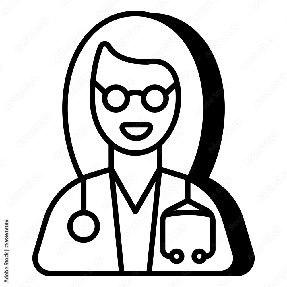 A unique design icon of doctor