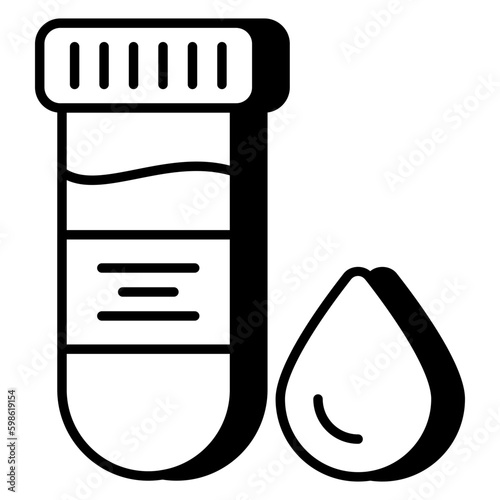 An editable design icon of sample tube, lab apparatus