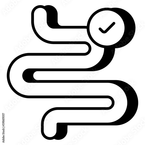 Conceptual linear design icon of intestine 