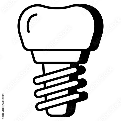 Unique design icon of dental implant