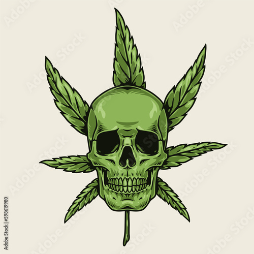 Smoking cannabis colorful detailed sticker Generative AI