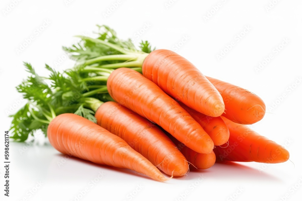 Carrot isolated on white background. Generative AI Carrot isolated on white background. Generative AI