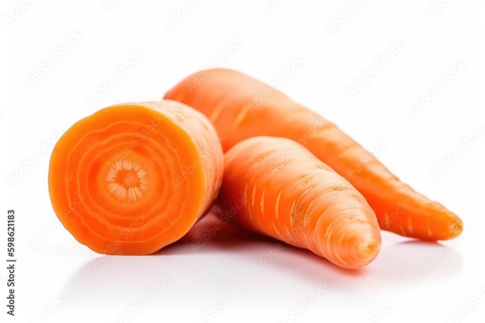 Carrot isolated on white background. Generative AI Carrot isolated on white background. Generative AI