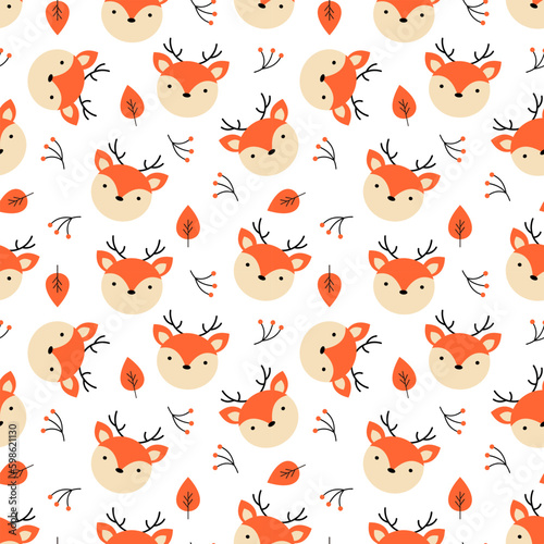 Cute Deer Seamless Pattern
