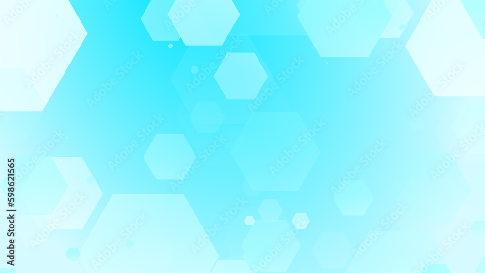 Abstract hexagon cross geometric white blue pattern medical background.