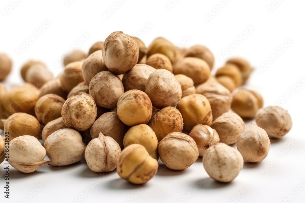 Chickpeas isolated on white background. Generative AI Chickpeas isolated on white background. Generative AI