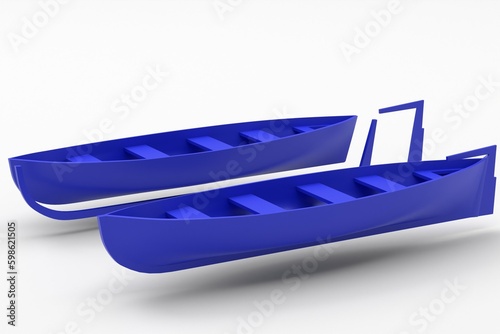 3d illustration. Ship boat jolly