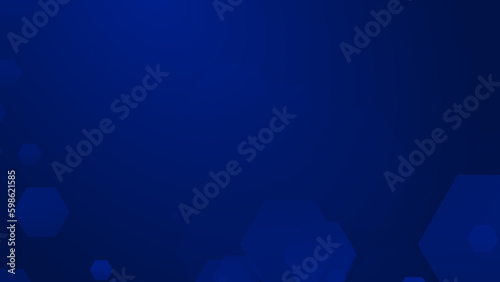 Abstract blue hexagon geometric pattern technology background.