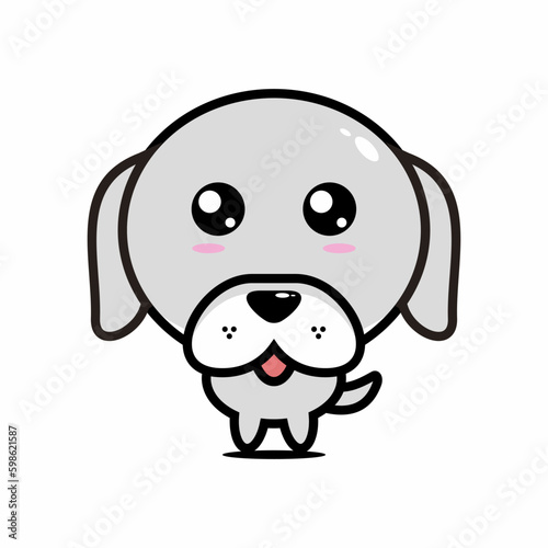 Cute Dog in Kawaii Style