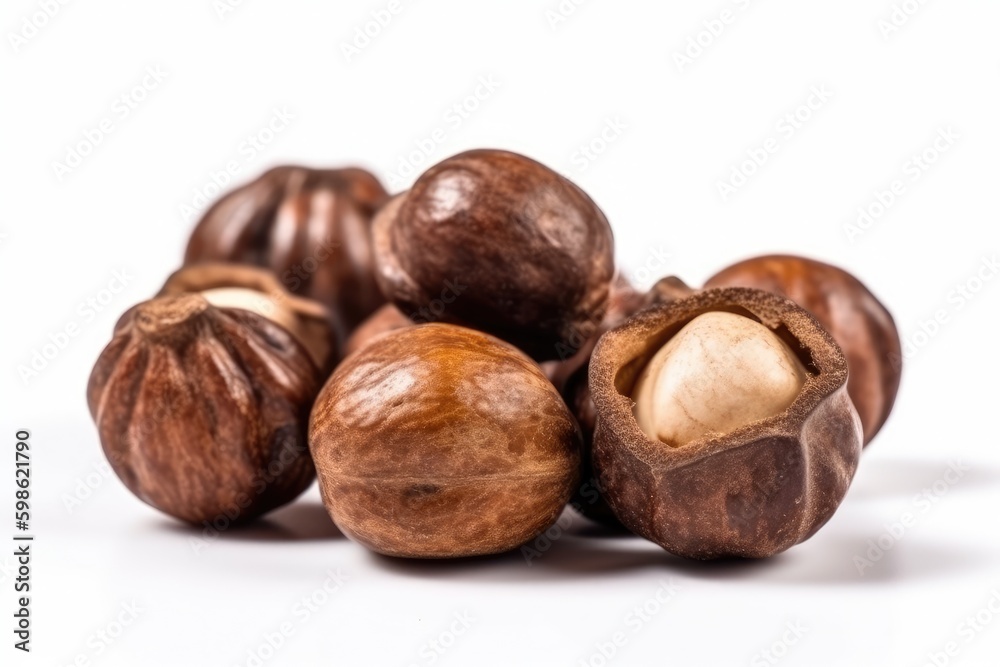 Cola nut isolated on white background. Generative AI Cola nut isolated on white background. Generative AI