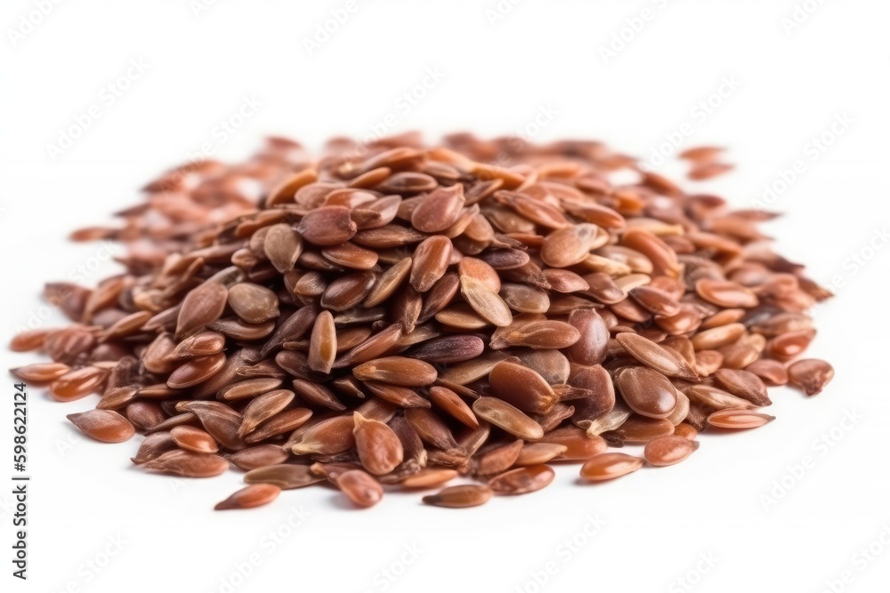Flax seed isolated on white background. Generative AI Flax seed isolated on white background. Generative AI